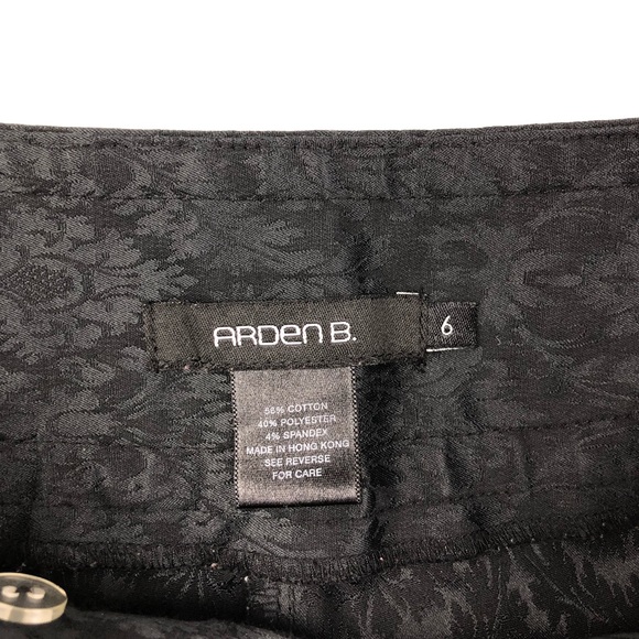 Arden B. Damask Pattern Black Flare Pants - Picture 5 of 7